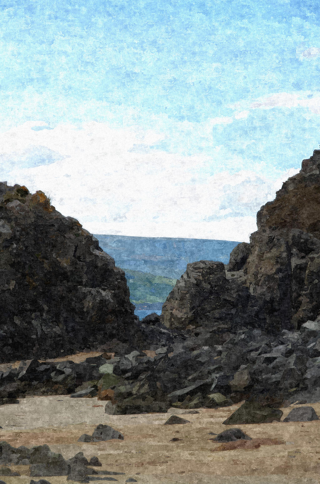 Stony shore in Scotland