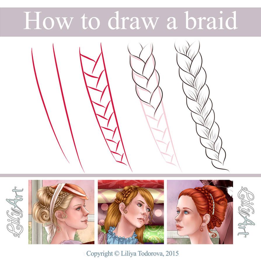 Simple How To Draw Braids Sketch for Kids