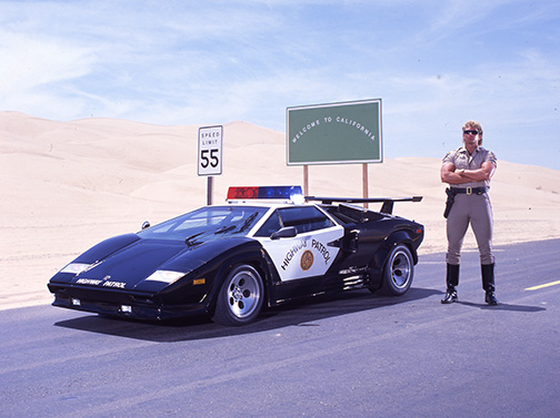 lamborghini with a cop car