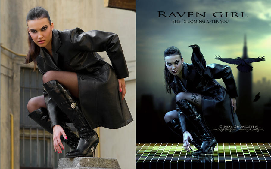 Raven Girl Before and after