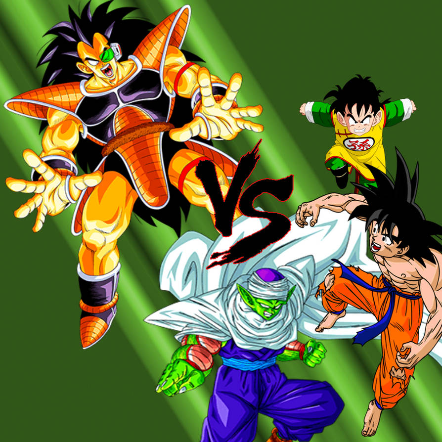 Wallpaper DBZ-Fight Goku Piccolo vs Radditz by MajinArtBook on DeviantArt