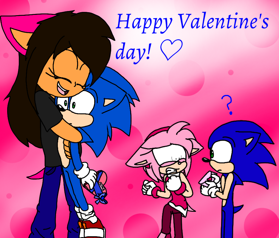 Hey, Happy Valentine's Day, Amy!” Sonic x Amy Art