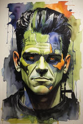 Watercolor Frankenstein