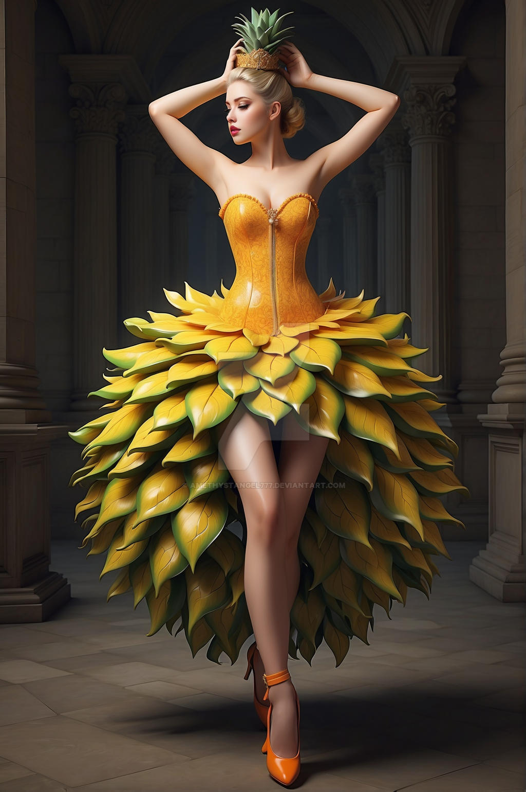 Pineapple Dress by amethystangel777 on DeviantArt