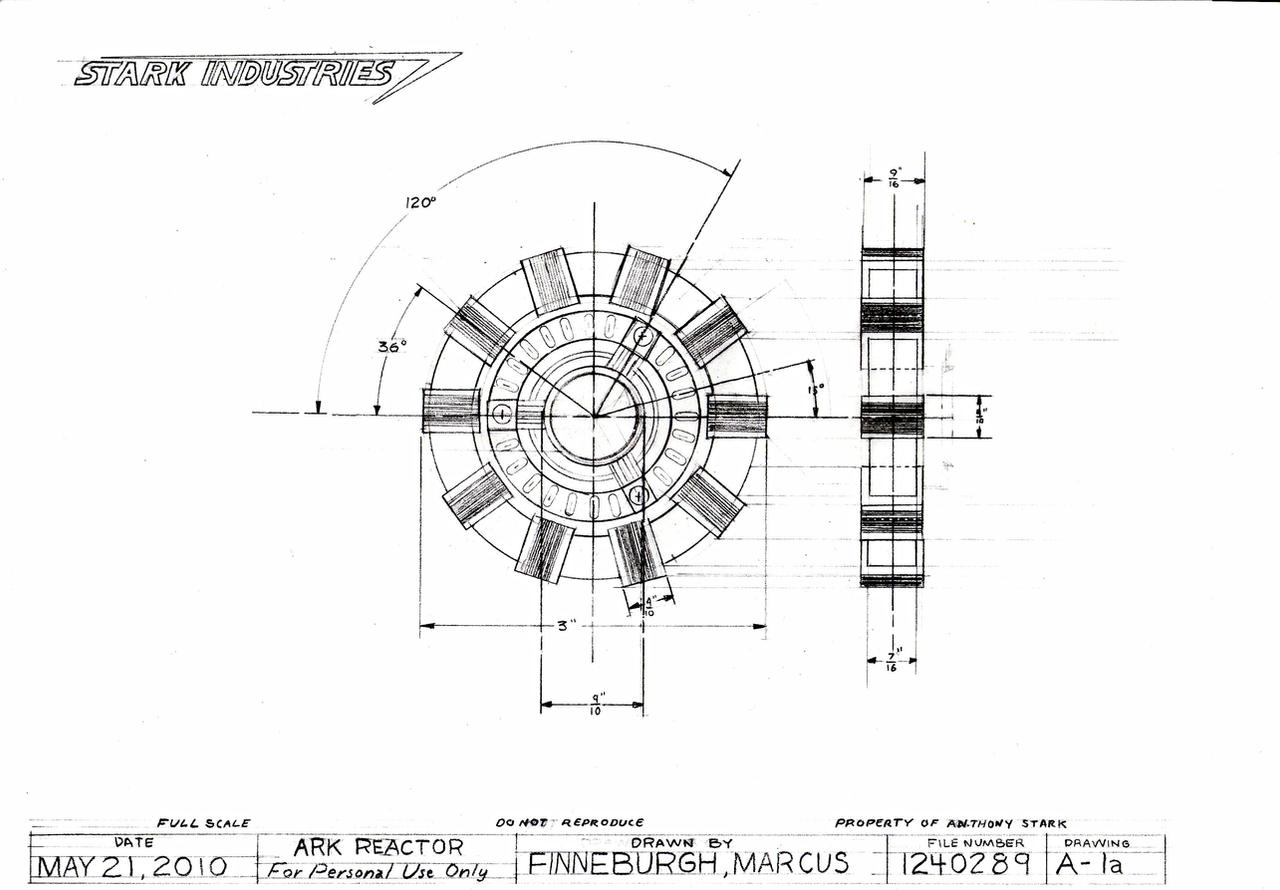 Arc Reactor Technical Drawing