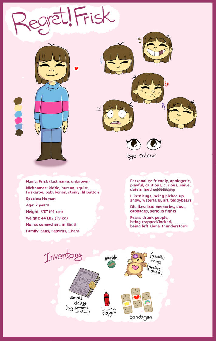 Frisk Instructions.pdf (Regret!Frisk) Character Reference Sheet by aNikymation on DeviantArt