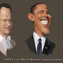 Caricatures: Tom Hanks, Obama and Steven Spielberg