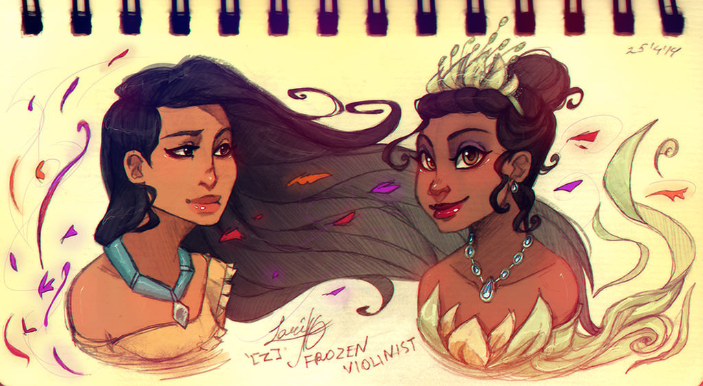 Pocahontas and Tiana: Concept Art