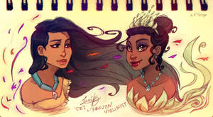 Pocahontas and Tiana: Concept Art