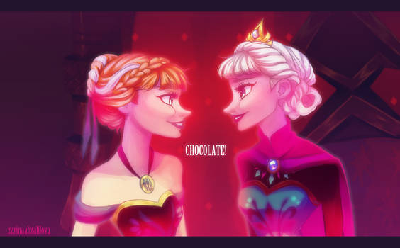 Anna and Elsa : CHOCOLATE! [+ speedpaint video]