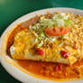 Beef and bean burrito.
