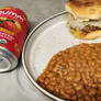 Hamburger and beans.