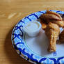 Chicken and jojos.