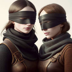 blindfolded with leather 