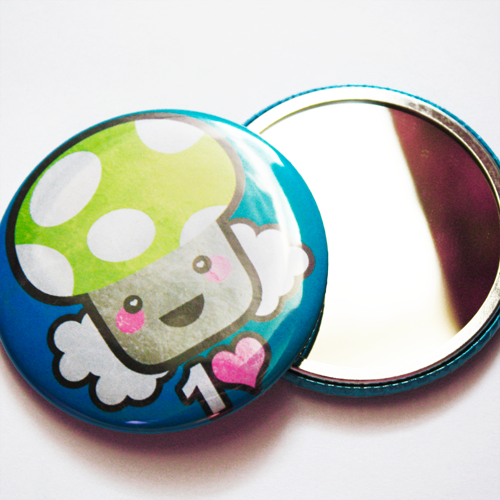 1 Love Mushroom Pocket Mirror