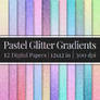 Pastel colored Glitter Gradient Digital Papers