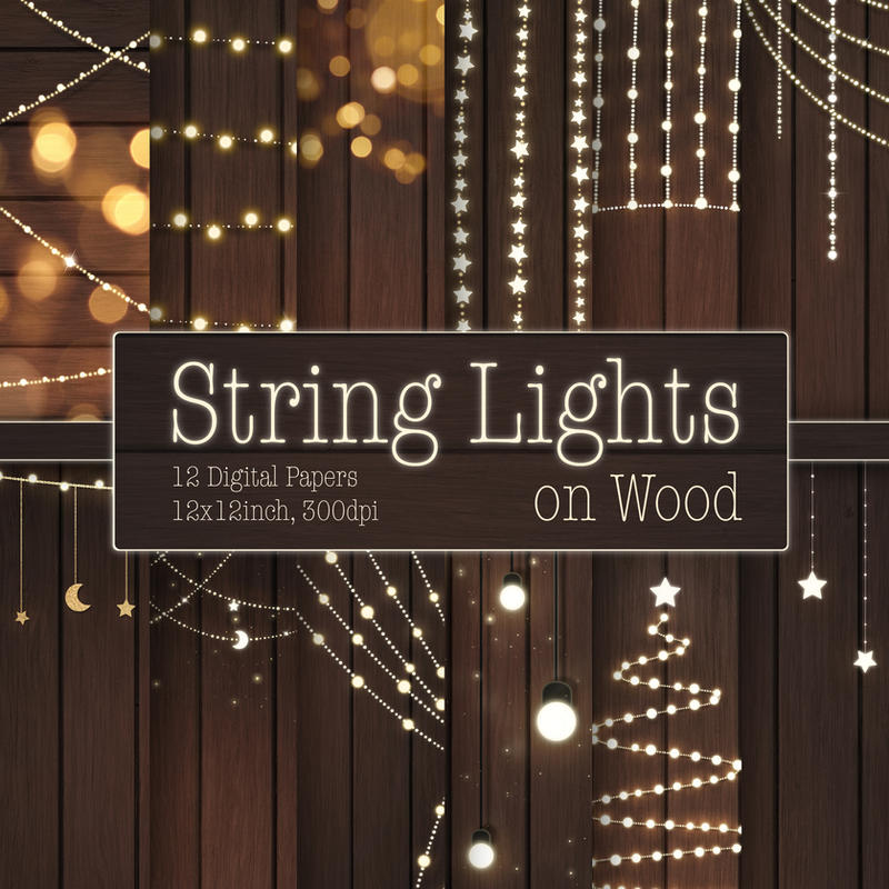 Festive String Lights on Brown Wood Texture by OhThisIsNice on DeviantArt