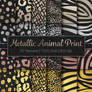 50 Metallic Animal Patterns on Dark Background