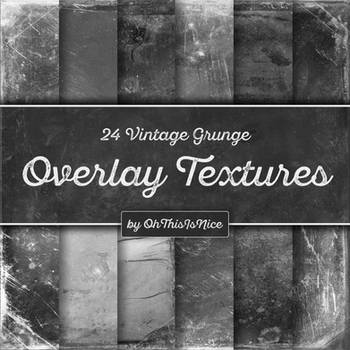 24 Vintage Grunge Textures, Photography Overlays