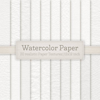 20 Watercolor Paper Textures | Digital Papers
