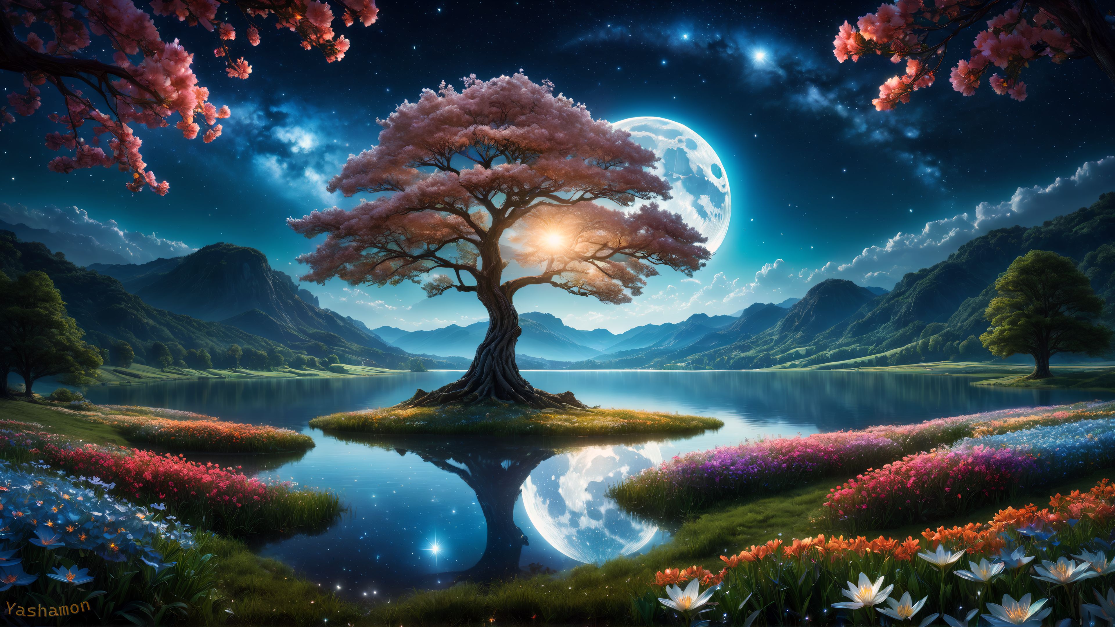 Nighttime Spring Spring Night Background