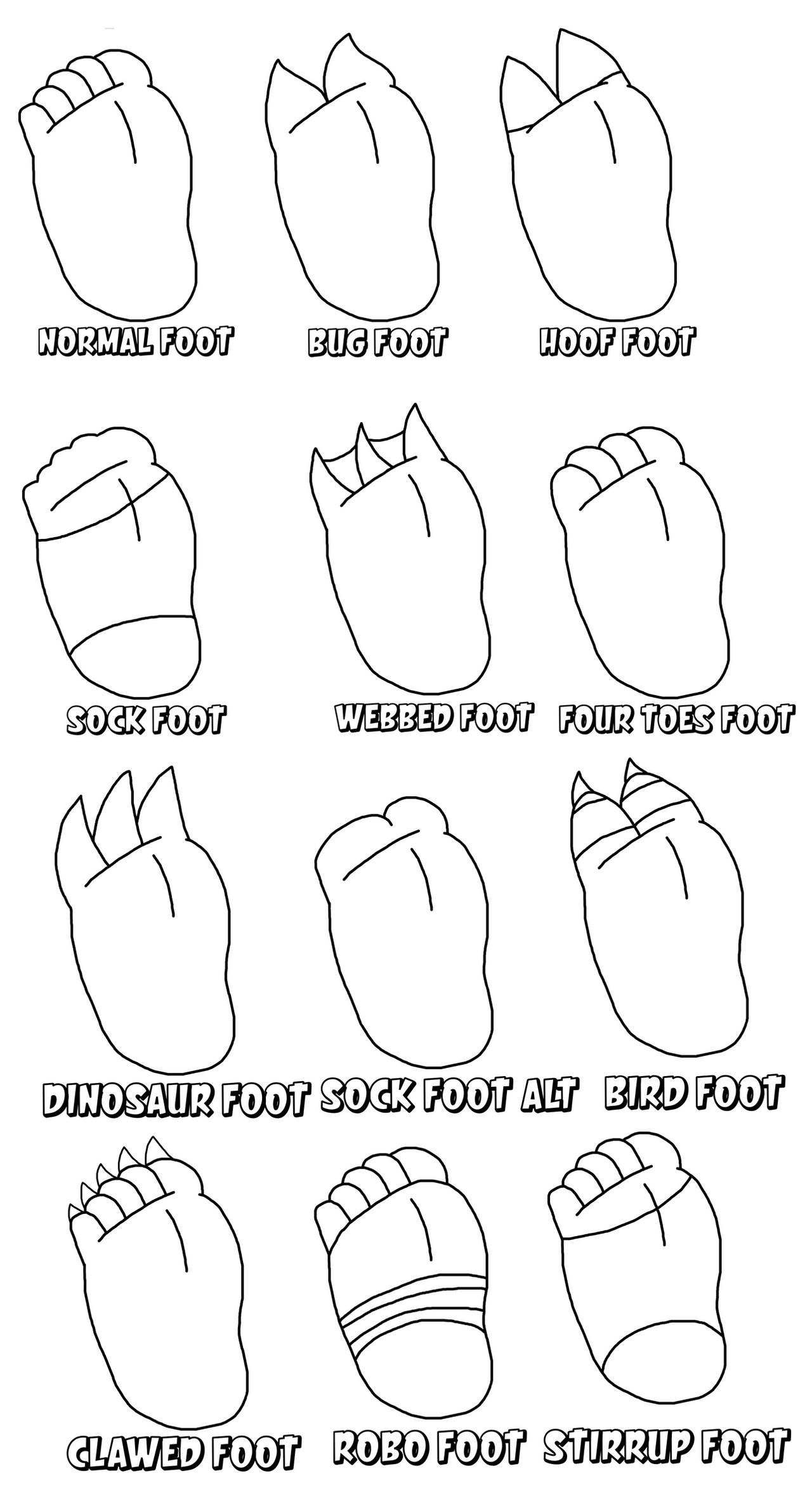 Foot Templates Updated by FracturedWrestling on DeviantArt