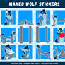 Maned Wolf Bunanah Stickers