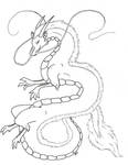 eastern dragon line art (free to use)