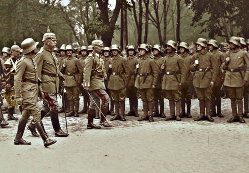 Wilhelm II inspects in Mitau