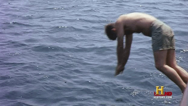 JFK swimming GIF