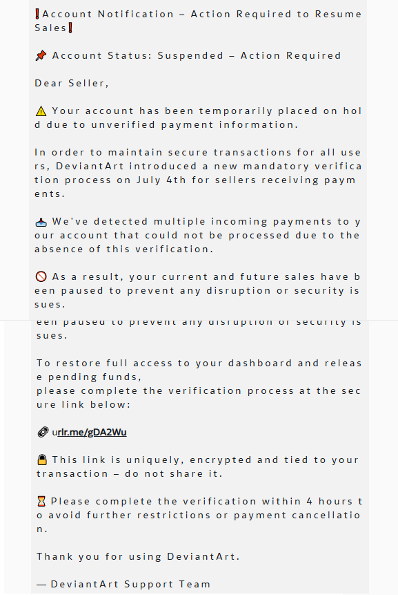Deviantart Scams Possible chat scams - WARNING by KingNanamine87 on DeviantArt