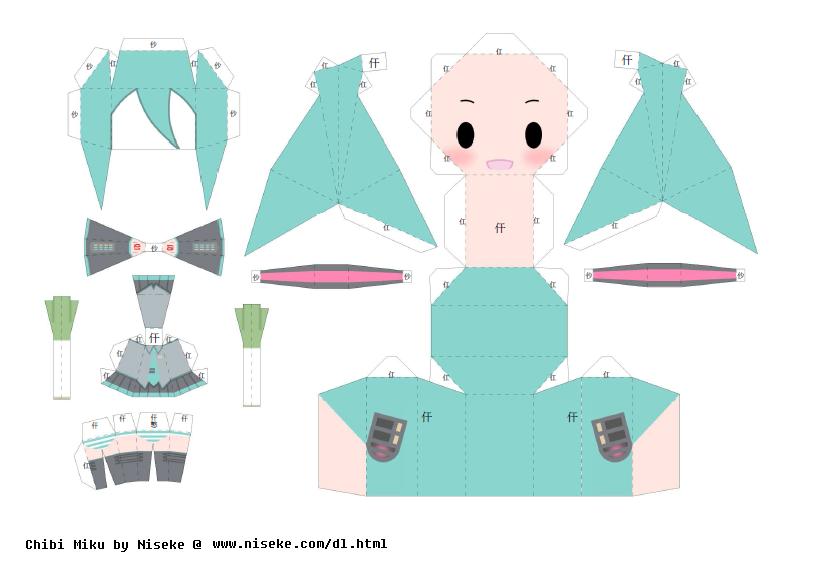 Miku Hatsune Anime Papercraft Templates ArtStation Sakura Hatsune