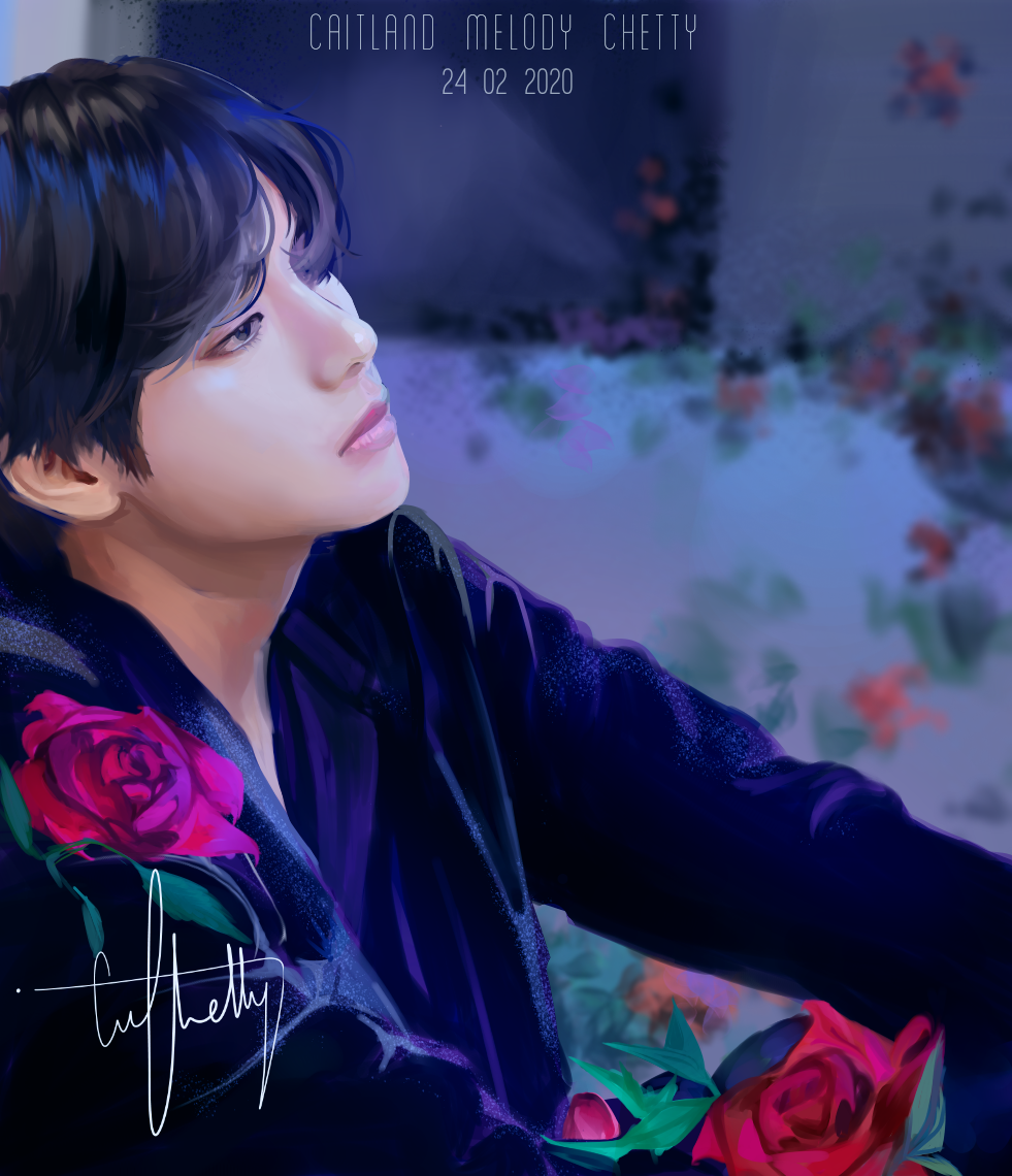 BTS Kim Taehyung painting by cmcmldart on DeviantArt BTS Kim Taehyung painting by cmcmldart on DeviantArt
