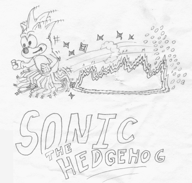 Drawing Sonic, age 11