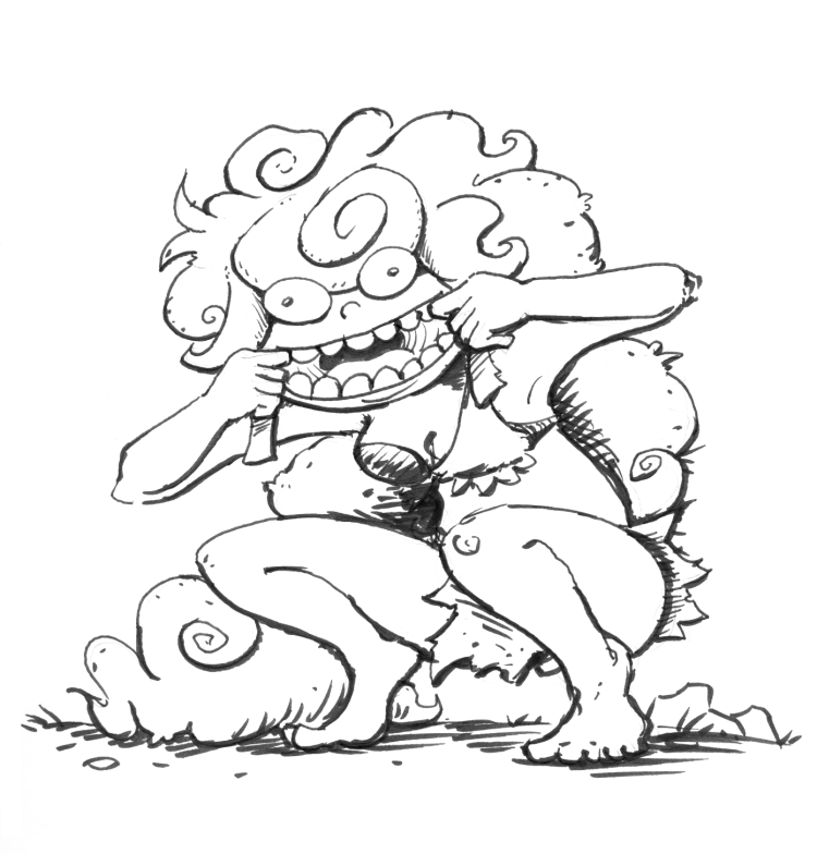 Inktober Scary Cave Woman by gsilverfish