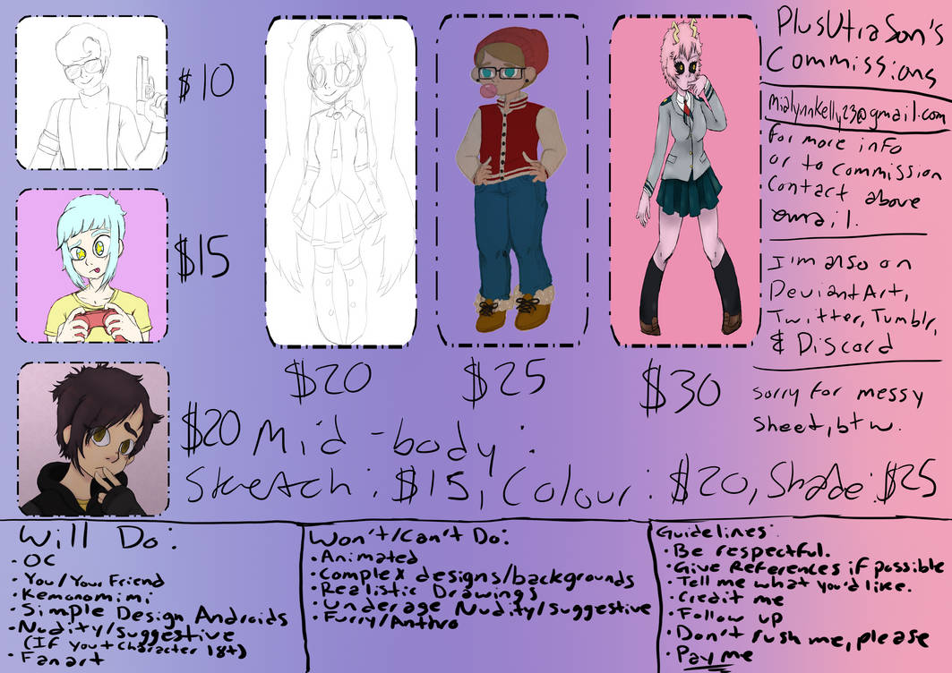 Object Commissions Characters Commission Sheet 1 by plusultrason on DeviantArt