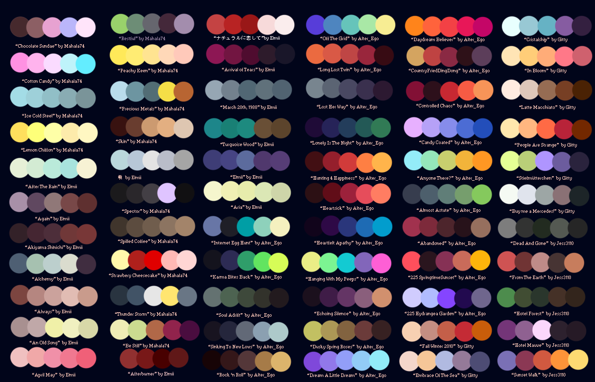 Colour Palettes No. 1 by Striped-Tie on DeviantArt