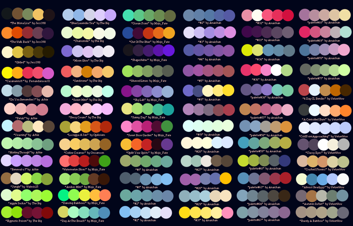 Colour Palettes no.2 by Striped-Tie on DeviantArt
