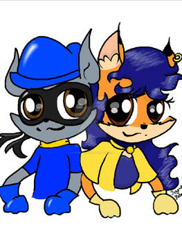 Sly and Carmelita Chibi