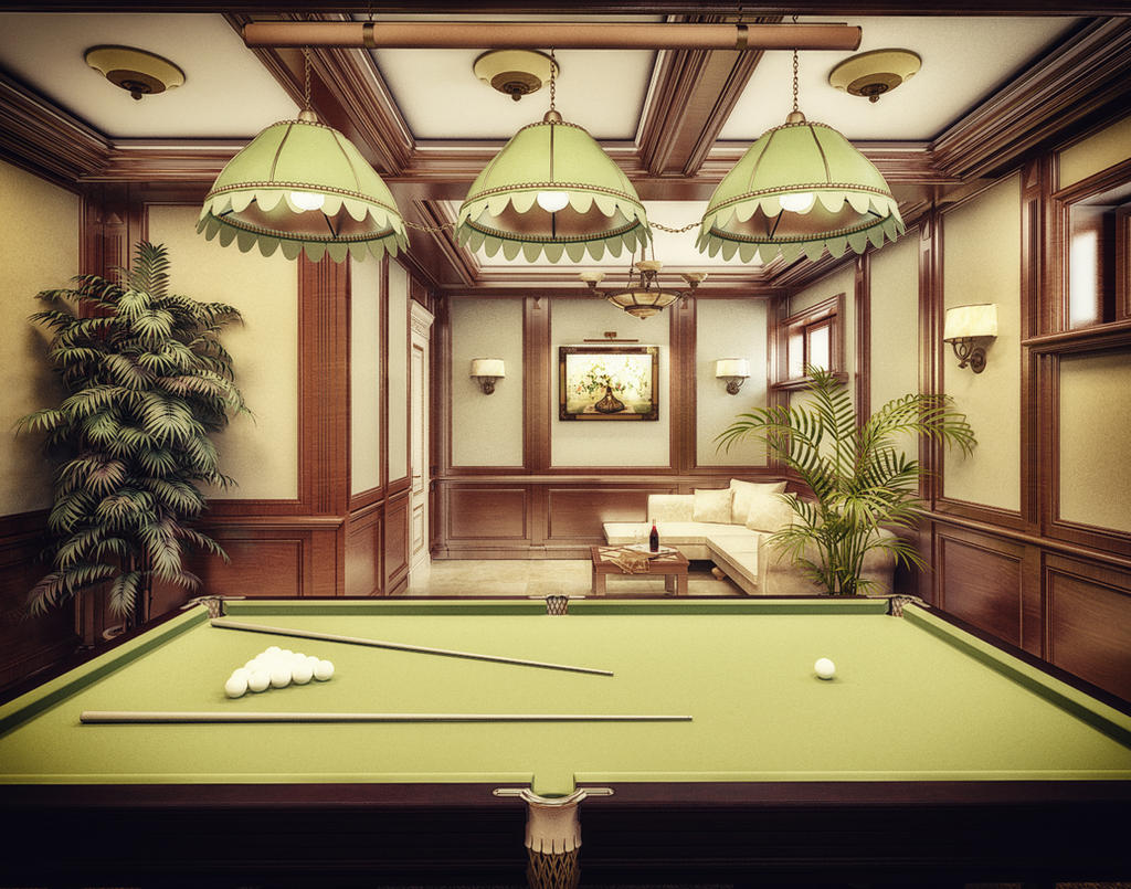 3d billiard room interior design by narminart on DeviantArt