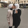 Lesbian hijab kissing. hijab lesbian