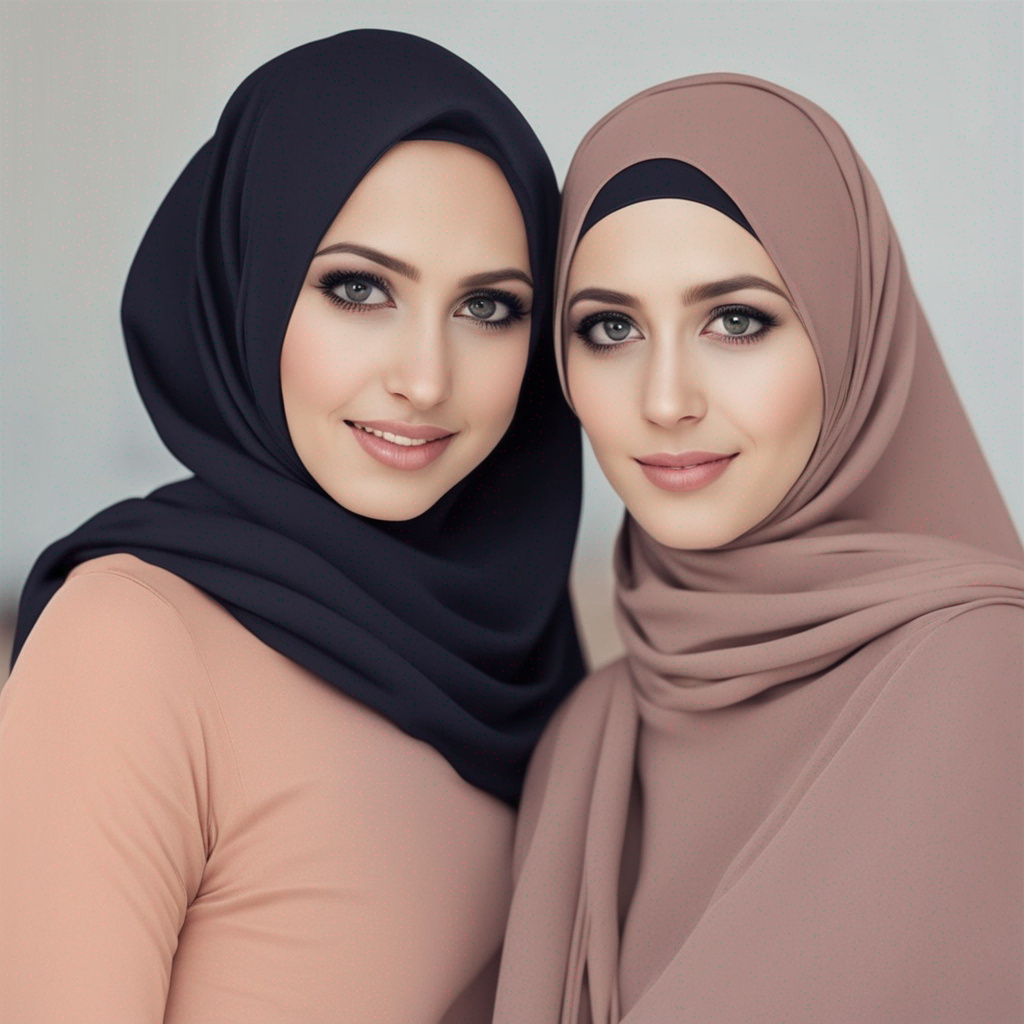 Sexy Hijab Lesbian Kiss