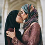 Sexy Hijab Lesbian Kiss Woman