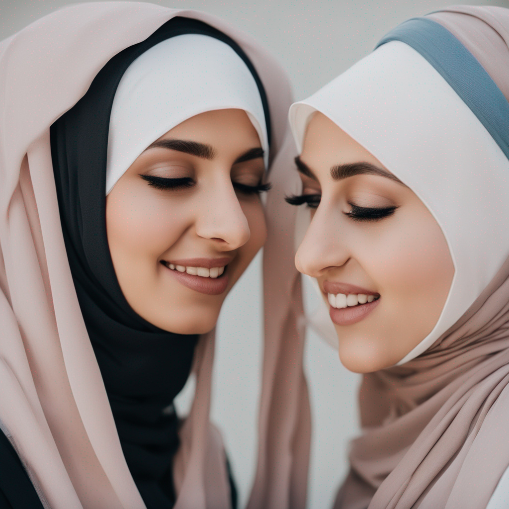 Sexy Hijab Lesbian Kiss