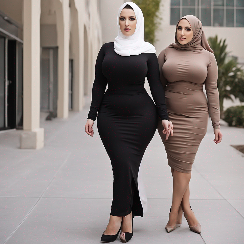 Angela White with hijab muslim Big boobs and fat a