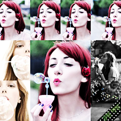 Collage bubbleintheair