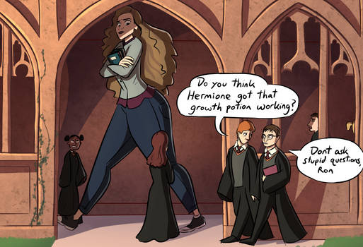Hermione Granger, walking in autumn Hogwarts by Estylon on DeviantArt
