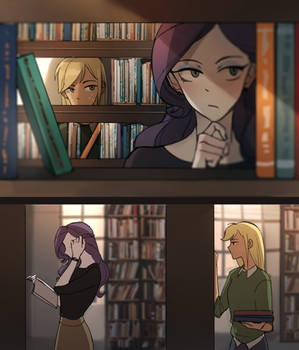 College AU //Library//