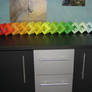 15 Chained rainbow Open Cubes (Modular Origami)