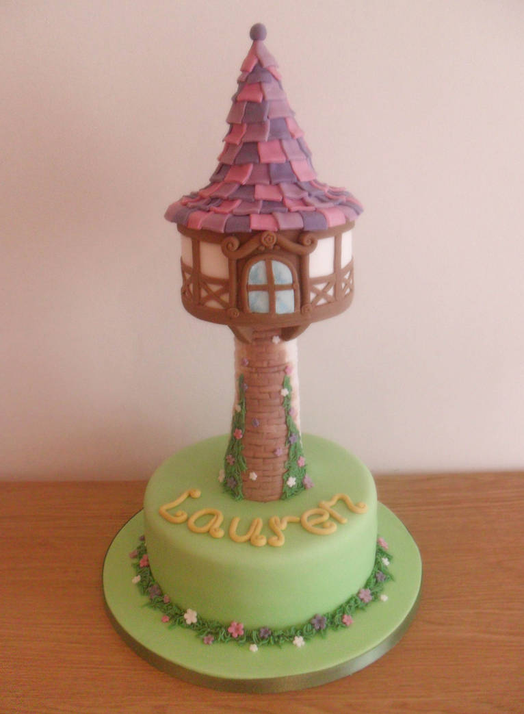 Tangled Tower Cake. by RebeccaRoseBrine on DeviantArt